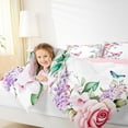 thumbnail image 4 of Manfei Watercolor Butterfly Bedding Comforter Set,Purple Lavender Twin Comforter Sets,Pink Rose Floral Bedding Set For Girls Teens,Microfiber Bedroom Decor Reversible,2 Pieces, 4 of 8