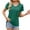 Green, variant on Annhoo Summer Tops for Women Trendy V Neck Button Petal Sleeve Shirts Casual Going out Loose Blouses