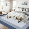 thumbnail image 3 of Haperlare Modern Bordered Area Rugs Washable Non Shedding Rugs for Bathroom Home Office Blue Strip Print Carpet,9'x12', 3 of 7
