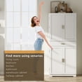 thumbnail image 5 of ASTRONAPE 71" Kitchen Pantry Storage Cabinet, 4 Doors Modern Storage Cabinet with a Drawer, Adjustable Shelf and Bottle Storage Shelves for Kitchen, Living Room, Dining Room, White, 5 of 7