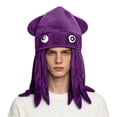 thumbnail image 3 of lcziwo Plush Squid Halloween Hat for Woman Solid Color Masquerade Cosplay Party Funny Caps, 3 of 7