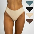 thumbnail image 2 of Aooho 3 PACK NO Camel Toe Panties Thong Panty Liners Workout G-String CamelToe Proof Underwear Seamless Anti Camel Proof Thongs for Leggings, 2 of 6