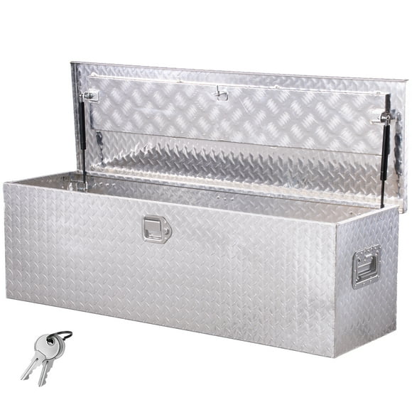 VEVOR 49"x15"x15" Heavy Duty Aluminum Truck Bed Tool Box for Pickup RV Silver