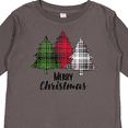 thumbnail image 4 of Inktastic Merry Christmas Plaid Trees Boys or Girls Long Sleeve Toddler T-Shirt, 4 of 5