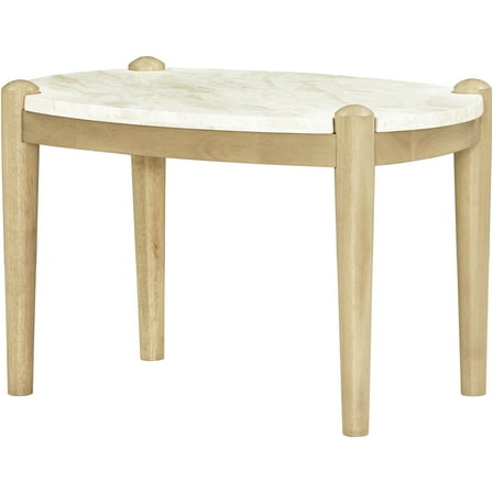 Livabliss x Becki Owens Coronado Modern End Table, 21"H x 18"W x 26"D, White/Tan