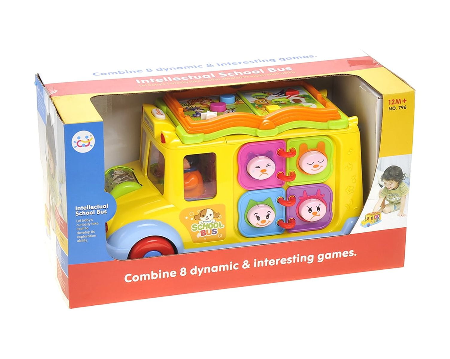 Ready! Set! Race! Interactive School Bus Toy With Flashing Lights & Sounds - Assorted Colors