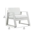 thumbnail image 6 of Xia 32 Inch Armchair, White Aluminum Frame, Fade Resistant Fabric Cushions - Saltoro Sherpi, 6 of 6