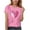 Pink, variant on Girls T Shirts Crew Neck Short Sleeve Pink Heart Print Tops Casual Basic Tees Pink 7-8Years