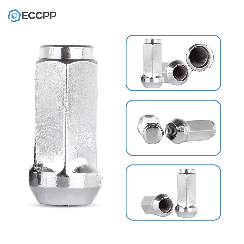 ECCPP 24 Pc 14X1.5mm|1.9'' Tall Chrome Truck wheel Lug Nuts For Chevrolet Cadillac