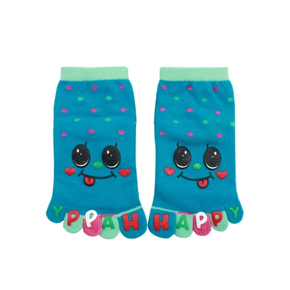 INSPIRE CHIC Unisex Elastic Cuffs Stretchy Ankle Length Toe Socks Blue Youth Shoe 9-11