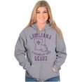 thumbnail image 4 of Louisiana is Calling Funny Creole Pun Unisex Fleece Graphic Zip Up Hoodie Brisco Brands 2X, 4 of 5