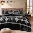 thumbnail image 4 of Amberspace Embroidery 7-piece Bed in a Bag Comforter Set with Sheets,Black,Queen, 4 of 7
