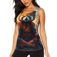 thumbnail image 1 of Junzan Prairie Meditating Raccoon Pattern Workout Tank Tops for Women Sleeveless Running Loose Fit Yoga Tops Active Shirts Gym Exercise-Large, 1 of 7