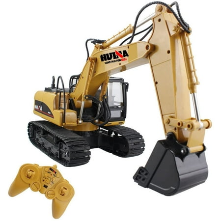 JoyX Remote Control Excavator RC Construction Vehicles 15 Channel 2.4G Full Function Digger Toys with Sound and Lights