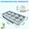 thumbnail image 2 of Moldes y Bandejas para Cubitos de Hielo, Moldes para Paletas Reutilizables con Tapa, Bandejas de Silicona Apilables para Cubitos, Cócteles Whisky, Fácil Liberación (Azul, 6.35cm/ 8 Bolas), 2 of 4
