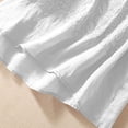 thumbnail image 6 of thefmos Women Summer Boho Linen Tops 3/4 Sleeve Round Neck Embroidery Casual Loose Pullover Blouses Solid Fall Fashion Tunic, White S, 6 of 9