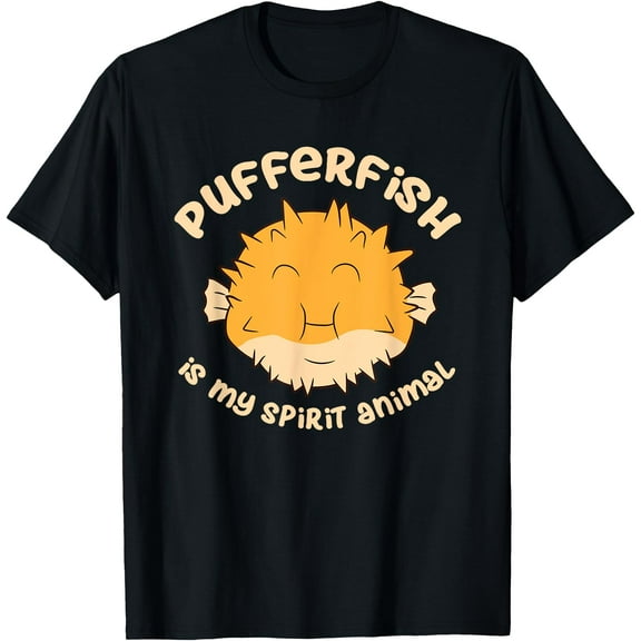 Pufferfish Is My Spirit Animal Funny Puffer Fish Unisex T-Shirt for Men Women Kids