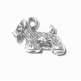thumbnail image 1 of Sterling Silver 30" .8mm Box Chain 3D Small Scottish Terrier Tail Up Dog Breed Pendant Necklace, 1 of 2
