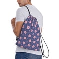 thumbnail image 4 of Yiaed Cute Pig Print Drawstring Bags Drawstring Backpack Bulk String Back Pack Gym Sport Bag-Small, 4 of 5