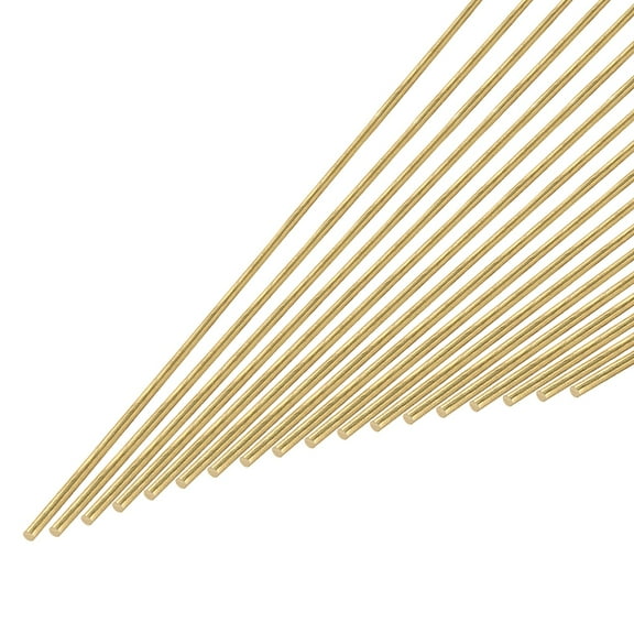 Uxcell 0.1 x 3.94 inch Brass Round Rod Metal Solid Shaft Rods Lathe Bar for DIY Crafts 10 Pcs