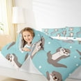 thumbnail image 4 of Manfei Cute Grey Otter 3 Pieces Queen Comforter Set for Boys Girls,Polka Dots Ultra Soft Bedding Sets,Kawaii Animal Bedding Comforter Set,Lightweight Room Decor,Reversible, 4 of 8