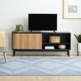 thumbnail image 2 of Mayview Madison Mid-Century Modern TV Stand, Black & Oak, 2 of 5
