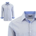 thumbnail image 3 of Men's Long Sleeve Pinstripe Slim Fit Shirts, 3 of 5