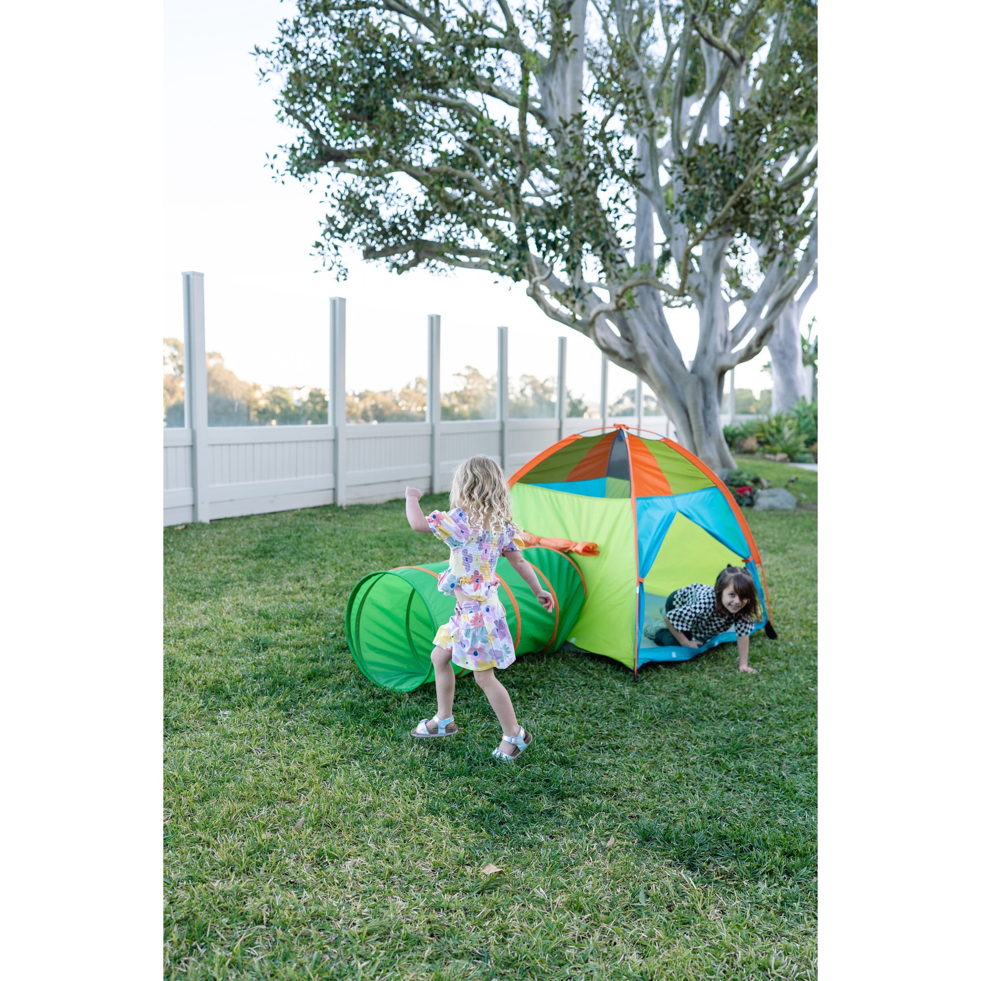 Pacific Play Tents 20432 Color Wave Tent + Tunnel Combo Kids Camping Outdoor Play Polyester, Child