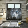thumbnail image 6 of Wolf Half Window Tier Curtains 24 Inch Blackout Thermal Insulating Kitchen Linen Tier Curtains for Kitchen, Bathroom, Cafe Home Decor, 6 of 7