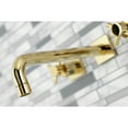 thumbnail image 4 of Kingston Brass KS6022DX Concord Two-Handle Wall Mount Roman Tub Faucet, Polished Brass, 4 of 7