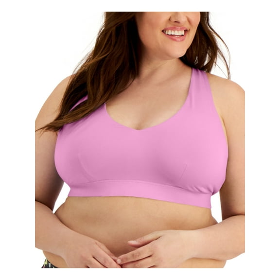 IDEOLOGY Intimates Pink Low Impact Scoop Neck Crisscross Strappy Back Sports Bra Plus 2X