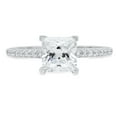 thumbnail image 5 of 1.62 ct Princess Cut Moissanite Solitaire with Simulated Diamond Accents 14K White Gold Womens Engagement Ring, 5 of 6