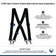 thumbnail image 5 of CTM  Elastic X-Back Black Swivel Hook Suspenders (Men), 5 of 5