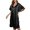 Black, variant on Solid Color Female Ice Silk Nightdress Summer Short Sleeve Women's Gown 1920 Dresses for Womens M