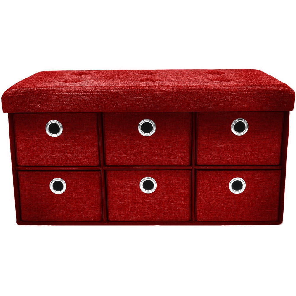 Sorbus Storage Bench Chest With Drawers Sorbus Storage Bench Chest with Drawers ? Collapsible Folding Bench