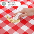 thumbnail image 6 of decorUhome Rectangle Tablecloth, Waterproof Vinyl Flannel Backed Table Cloth, Buffalo Wipeable Plastic Table Cover for Kitchen and Outdoor, Red and White, 52" x 70", 6 of 9