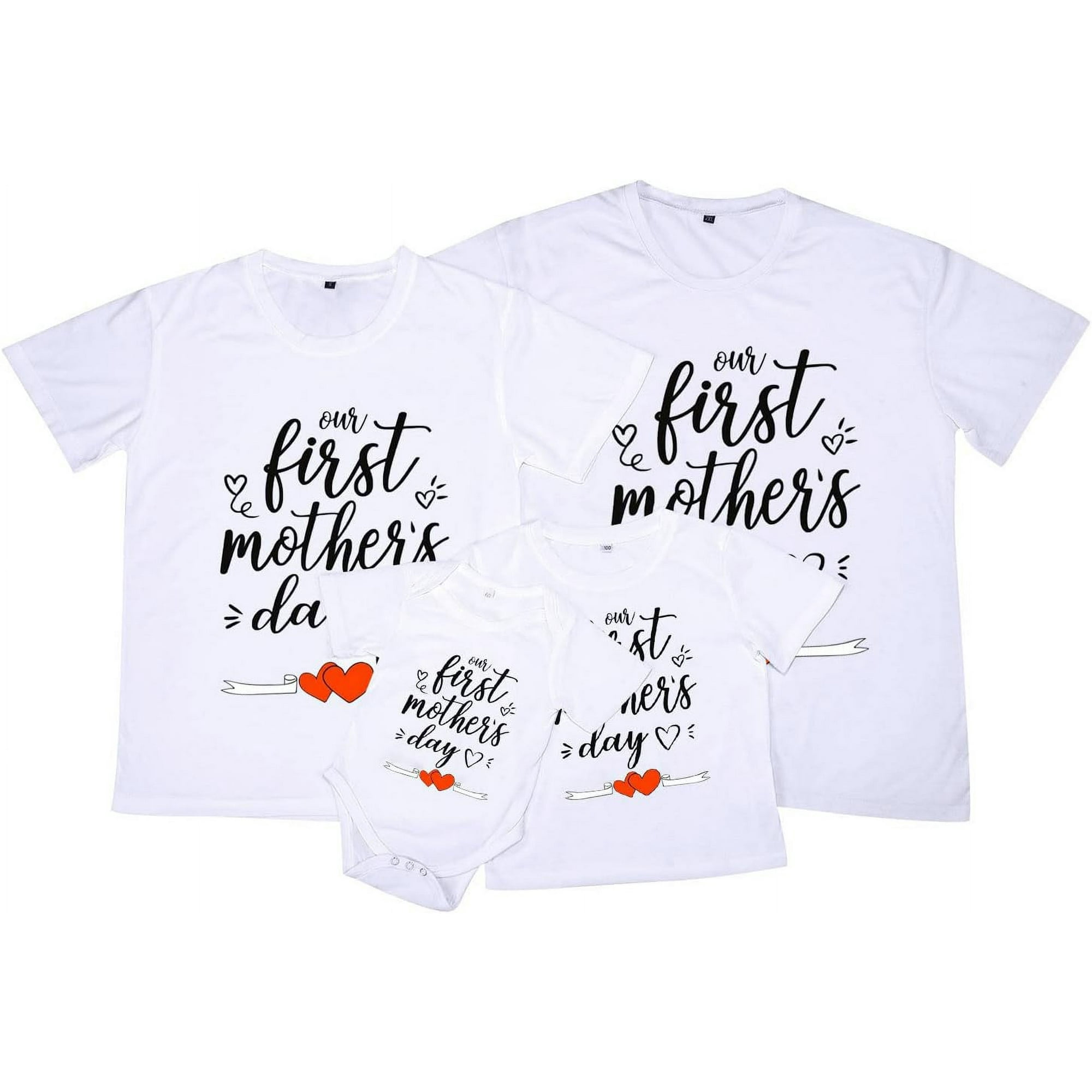 LAICAIW Mommy And Me Family Matching Outfits Mama Papa Mini Letter - Main Image