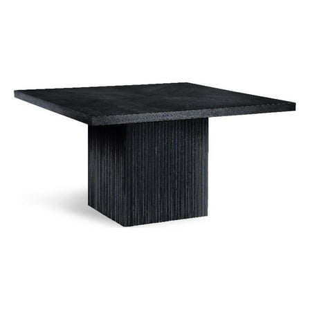 Pemberly Row Modern Square Black Oak Wood Veneer Top Dining Table