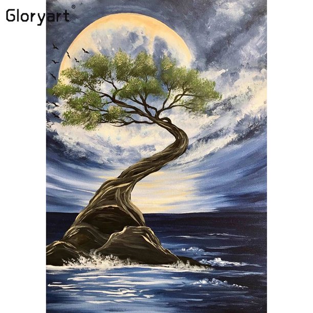 Taladro Pintura Diamante (DE0804) Gloryart 5D DIY Completo Puesta de Sol Bordado Kit (lw036) 40x50cm Hugtrwg Para estrenar
