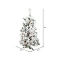 thumbnail image 4 of Pre-Lit 36" x 24" Alaskan Dura-Lit Artificial Christmas Tree, Flocked White on Green, Clear Lights, 4 of 5