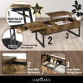 thumbnail image 5 of CAPHAUS Lift Top Coffee Table w/ Sliding Drawer, Rising Tabletop Coffee Table w/ Hidden Compartment & Sliding Drawer, Storage Coffee Table w/ Lift & Sliding Top for Living Room, 47" Espresso, 5 of 8