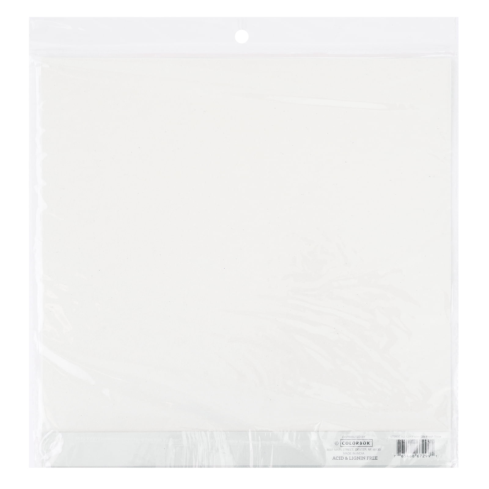 Colorbok Fresh White Snow Glitter Paper, 12"x12", 121 lb./180 GSM, 2 Sheets