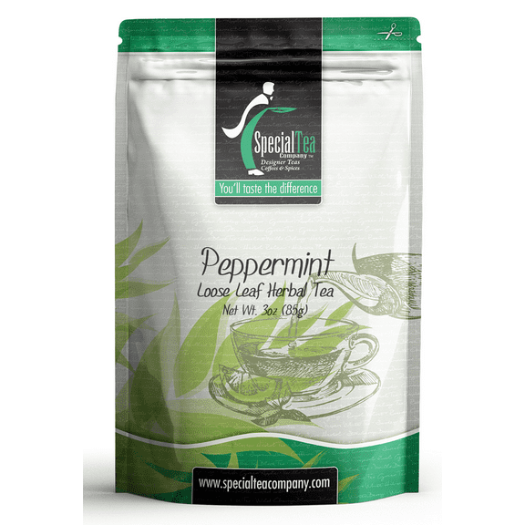 Special Tea Peppermint Organic Herbal Tea, Loose Leaf, 3 Ounce