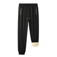 thumbnail image 6 of SYMOID Men's Fleece Lined Jogger Pants Black Size 2XL - 100% Polyester, Side Zip Pockets, Drawstring Waist, Warm for Cool Weather, 6 of 7