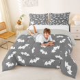 thumbnail image 3 of Homewish Halloween Theme Bat Full Size Comforter Sets,White Silhouette Dot Pattern Bedding Comforter Set,Gray,Light Gray Reversible,3-Piece,1 Comforter and 2 Pillowcases, 3 of 7
