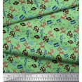 thumbnail image 3 of Soimoi Modal Satin Fabric Floral,Fish & Deer Cartoon Printed Fabric 1 Yard 42 Inch Wide, 3 of 3