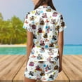 thumbnail image 6 of Funny Characters Satin Pajama Set, Halloween Duck Pool Satin PJs, Spooky Summer Cartoon Sleepwear Women, 6 of 8