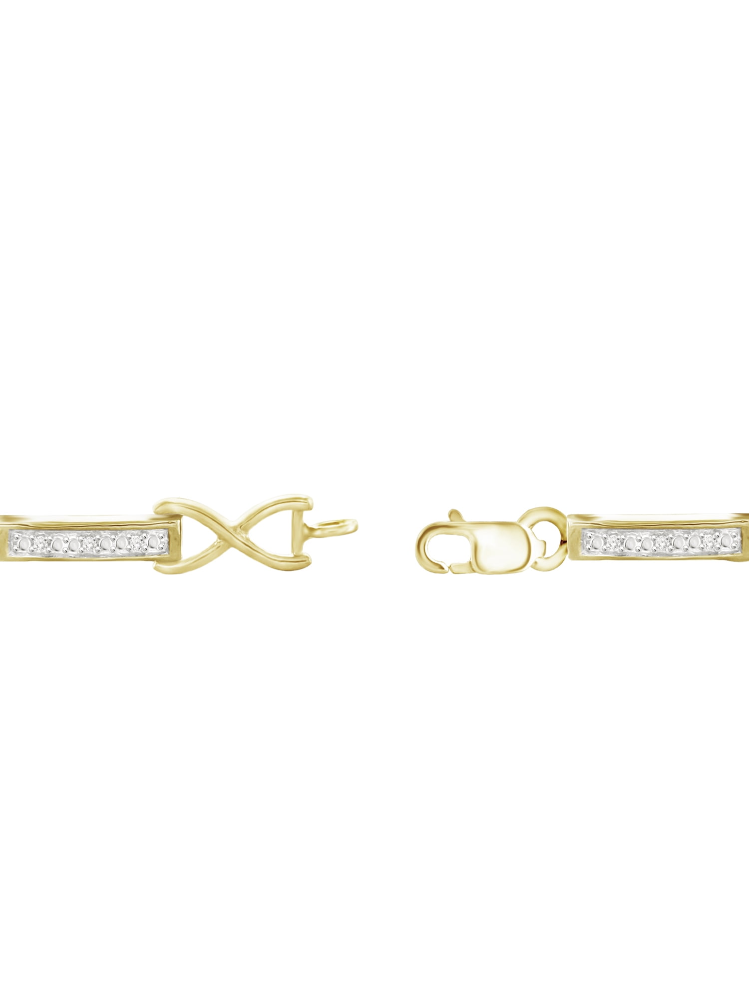 White Diamond Accent 14kt Gold over Silver Fashion Bracelet, 7.25