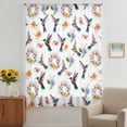 thumbnail image 3 of Hummingbirds Sheer Curtains 45 Inches Long, Spring Flowers Leaf Plant Light Filering Curtains, Breathable Simi Curtain Privacy Drapes for Kitchen Bathroom Lightweight Small Window Treatment, 3 of 9