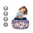 thumbnail image 2 of Floral Storage Toy Bag Chair, Digital Interpretation of Blooming Flowers, Stuffed Animal Organizer Washable Bag, Large Size, Pale Tan Violet, by Ambesonne, 2 of 3